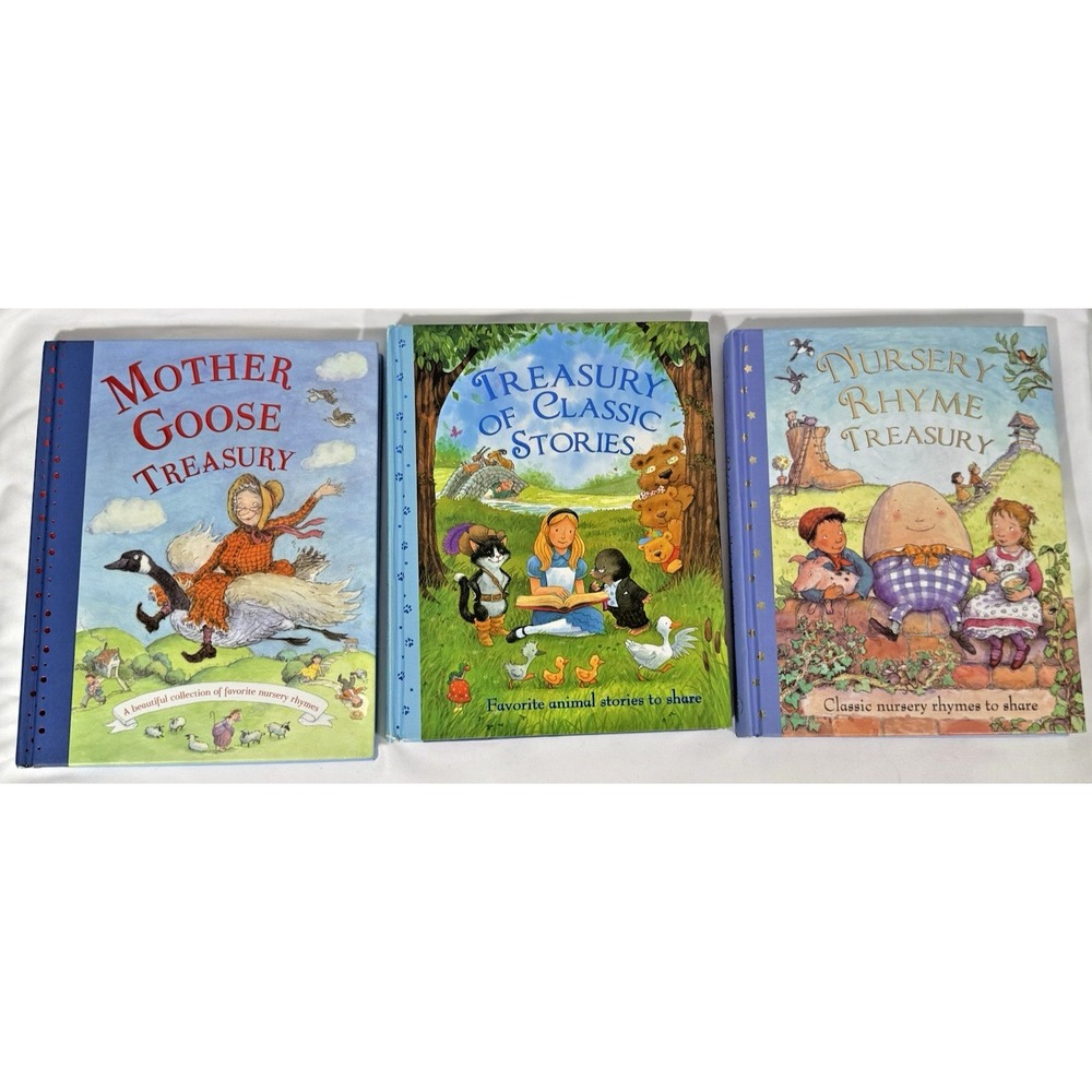 Parragon Childrens Treasury Book Set Kids Blue Classic Nursery Rhymes 3pk